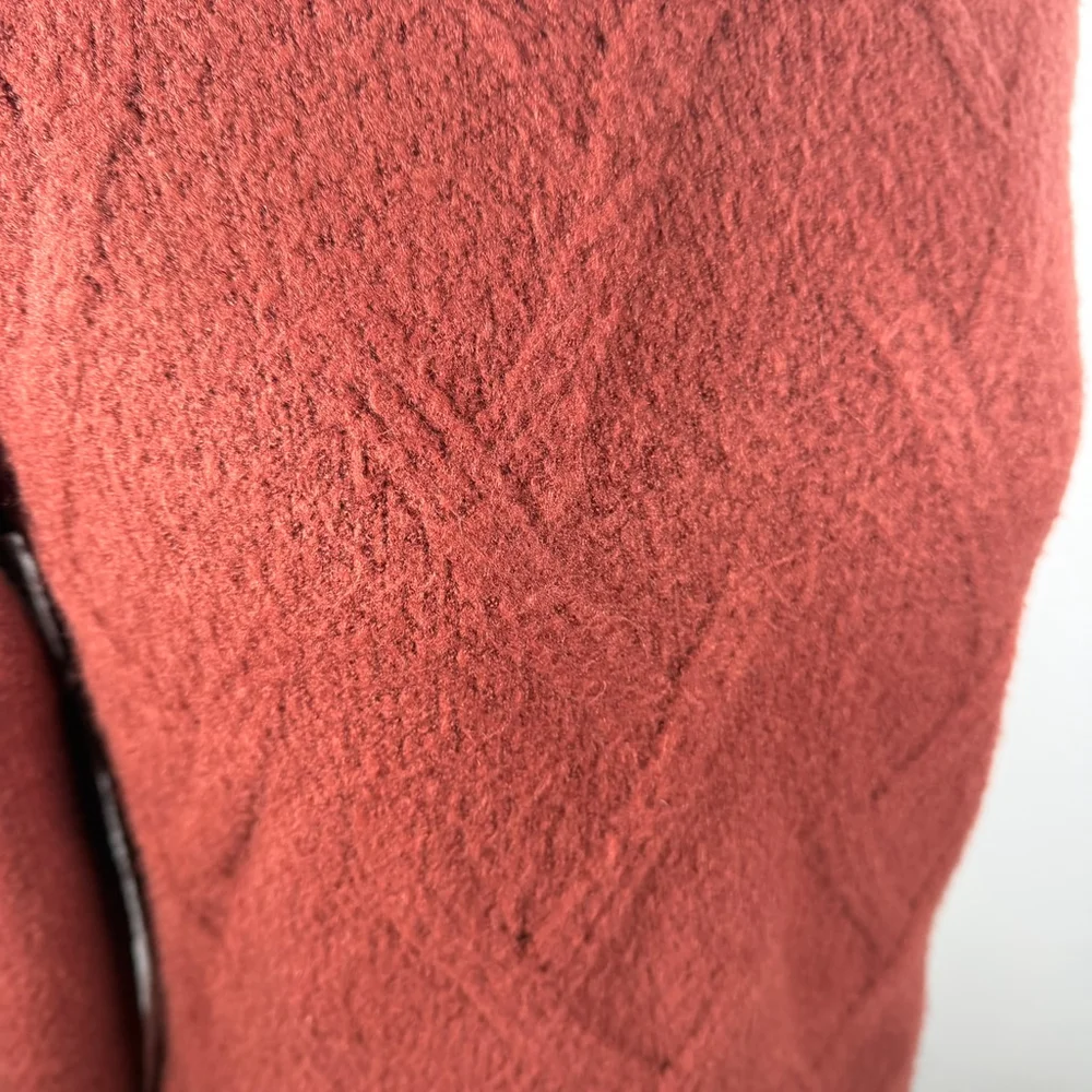 Coldwater Creek Rust Brown Cable Knit Hoodie Sweater Soft Relaxed Chic size XS